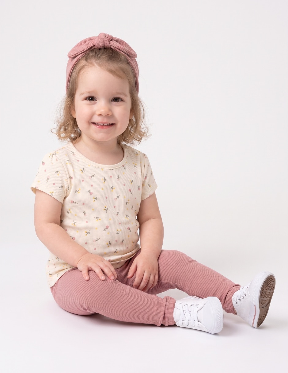 Conjunto casual de algodón y elastano para bebé niña Conjunto casual de algodón y elastano para bebé niña