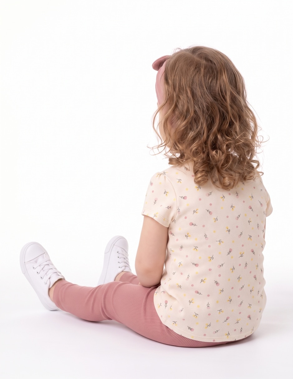 Conjunto casual de algodón y elastano para bebé niña 2