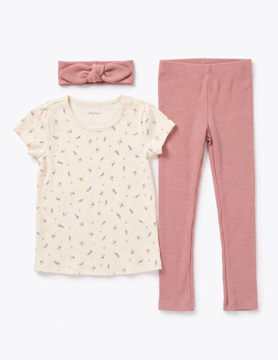 Conjunto casual de algodón y elastano para bebé niña 3