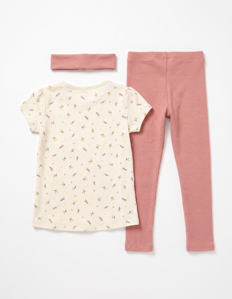 Conjunto casual de algodón y elastano para bebé niña 4