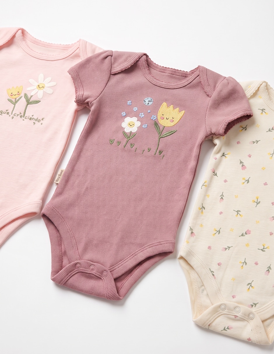 Set de body de algodón y elastano para bebé niña 5