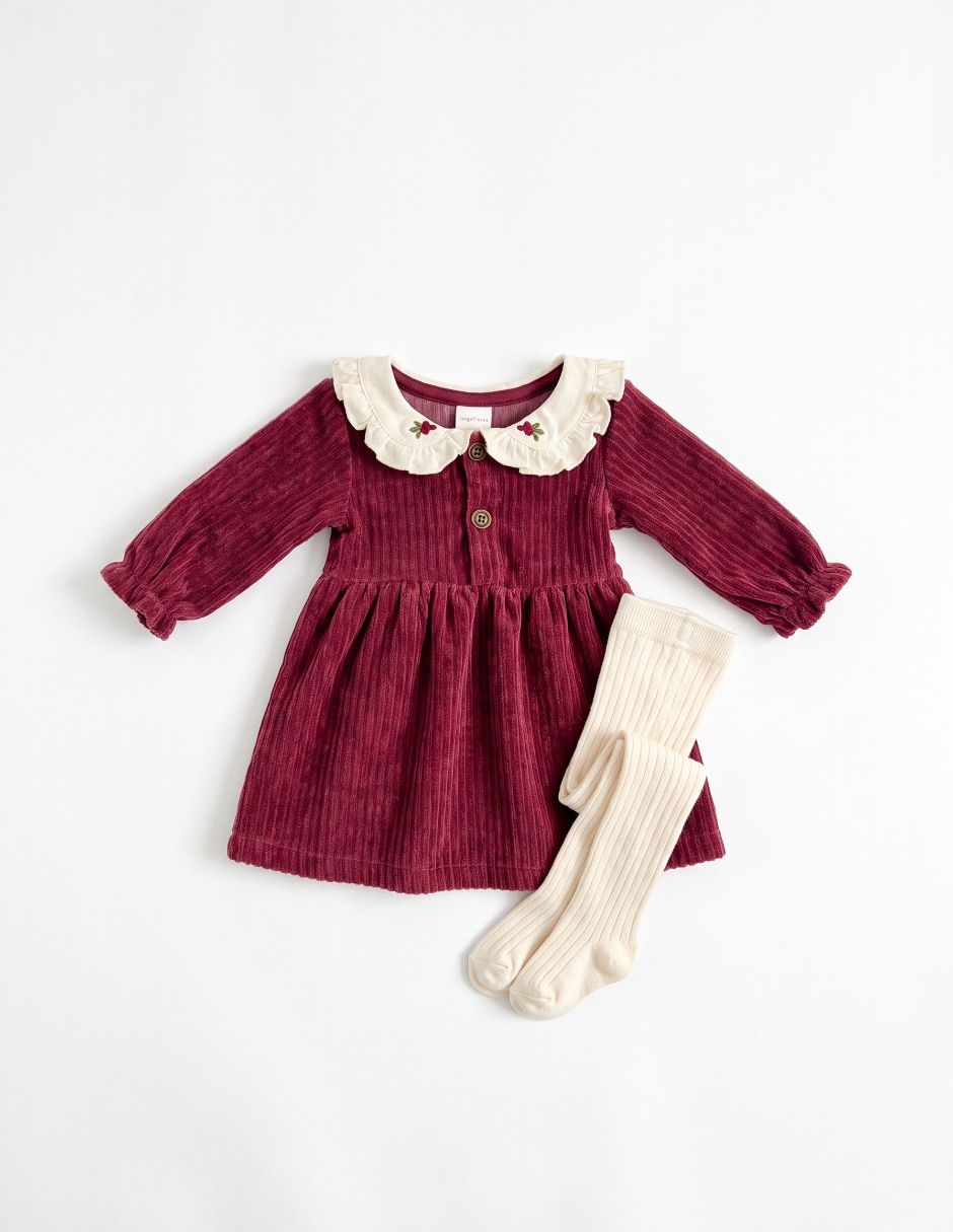 Vestido con malla manga larga para bebé niña 3