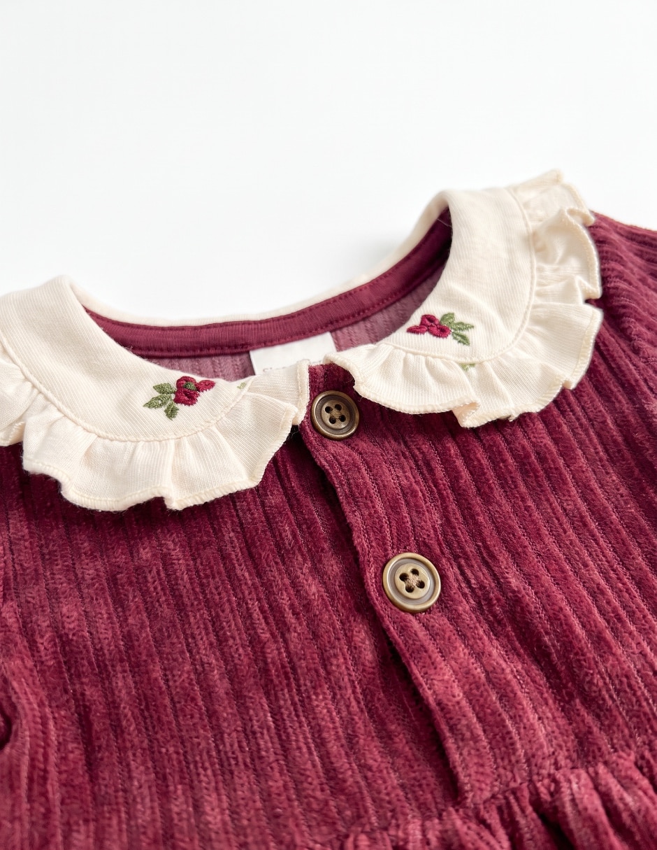 Vestido con malla manga larga para bebé niña 5