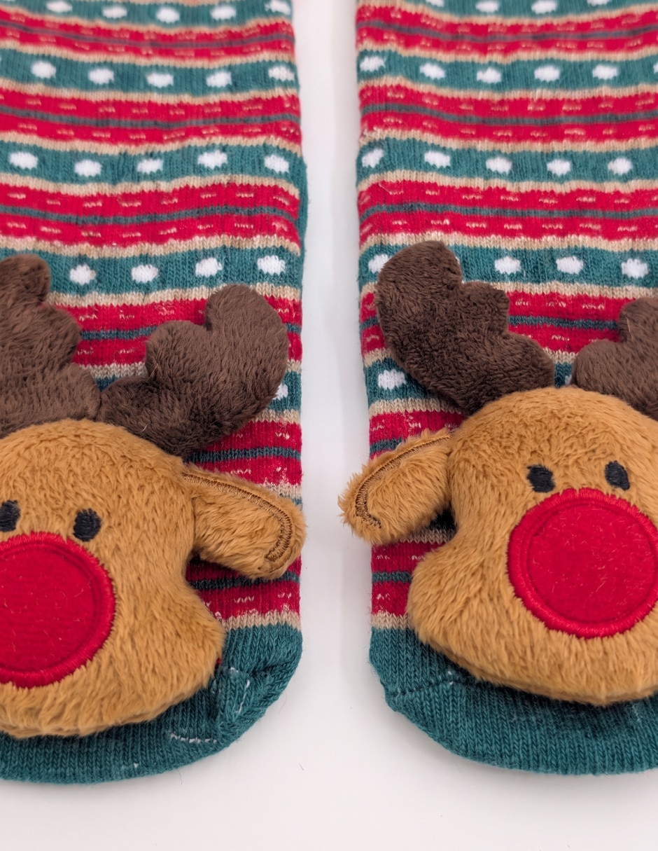 Calcetines antiderrapante navidad de algodón para bebé 4