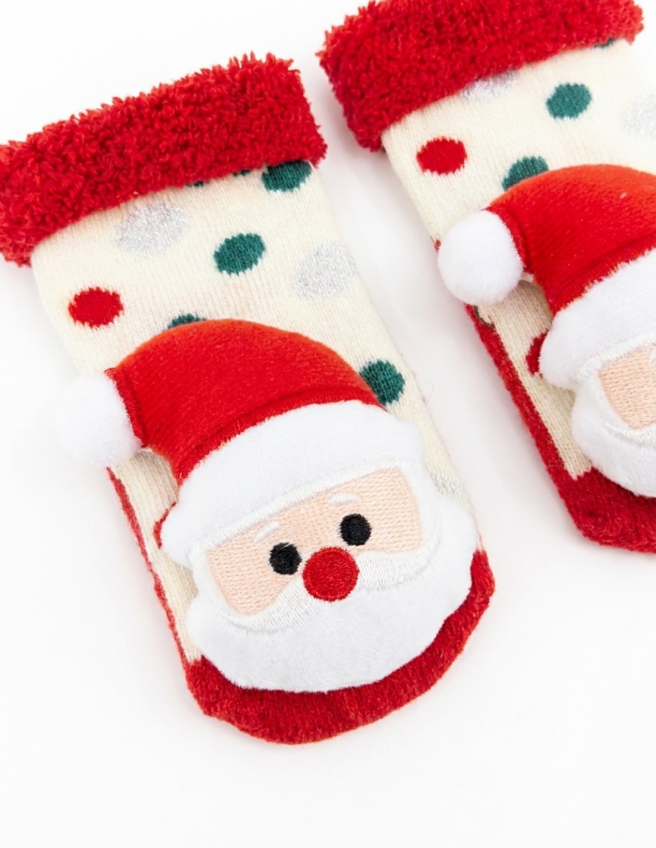 Calcetines antiderrapante navidad de algodón para bebé 3