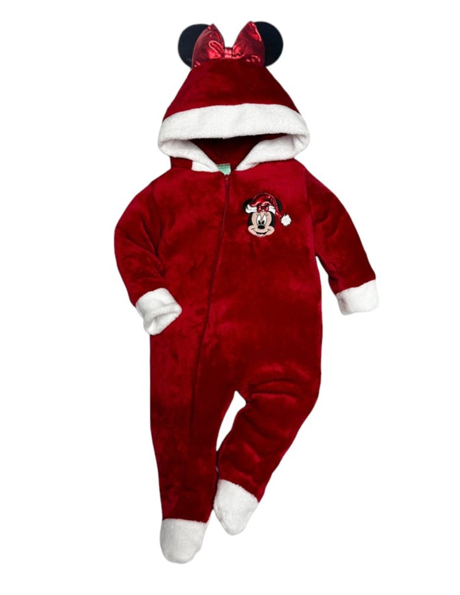 Mameluco navidad de flannel para bebé niña 2
