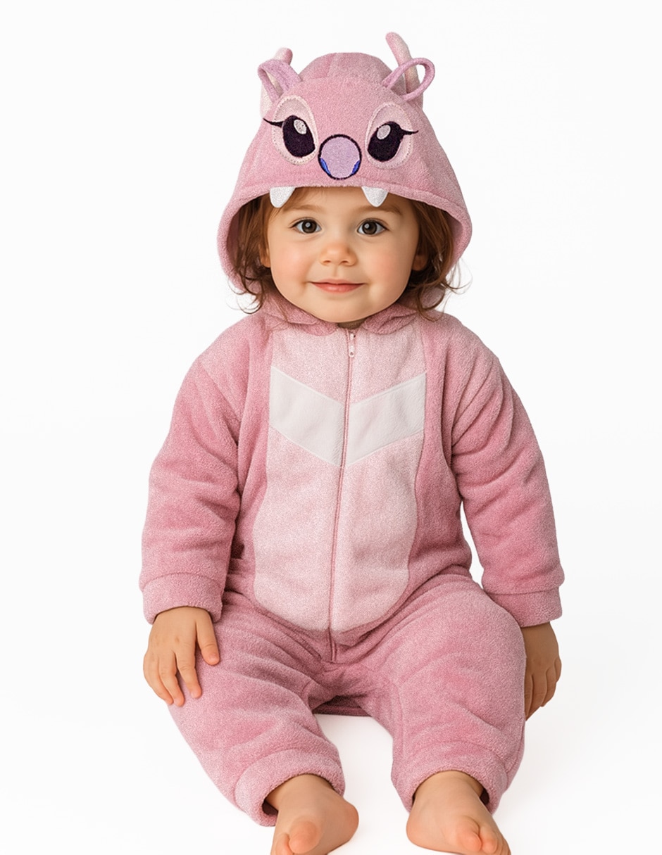 Mameluco lilo y stitch de flannel para bebé niña