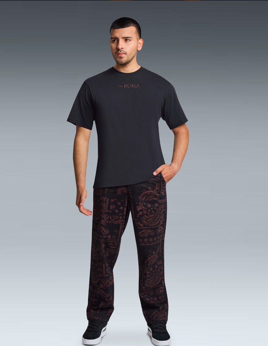 Pants regular wardrobe ess downtown aop pants wv con elástico para hombre 3