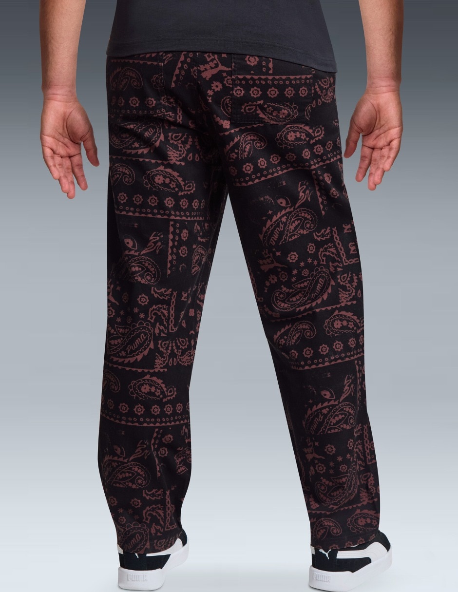 Pants regular wardrobe ess downtown aop pants wv con elástico para hombre 4